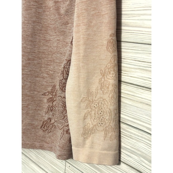 Calia Seamless Mesa Rose Ombre Long Sleeve 1/4‎ Zip Pullover Pink Athleisure L - Picture 7 of 10